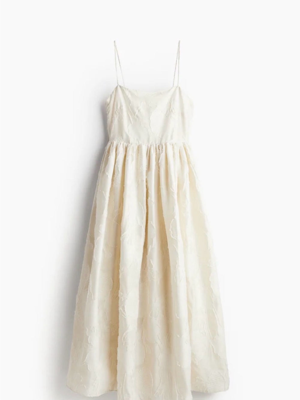 H&M Elegant Ivory Spaghetti-Strap Maxi Dress